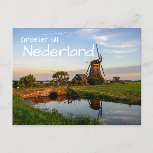 Groeten uit Nederland windmill postcard (Front)