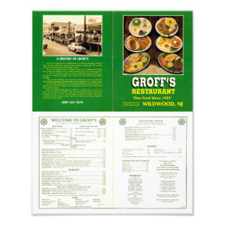 Groff's Menu Poster Art