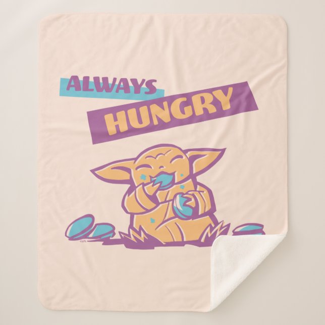 Grogu - Always Hungry Sherpa Blanket (Front)