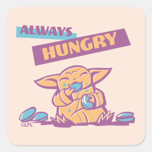 Grogu - Always Hungry Square Sticker