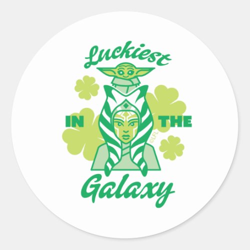 Grogu and Ahsoka Luckiest in the Galaxy Classic Round Sticker