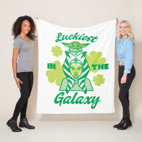 Grogu and Ahsoka Luckiest in the Galaxy Fleece Blanket