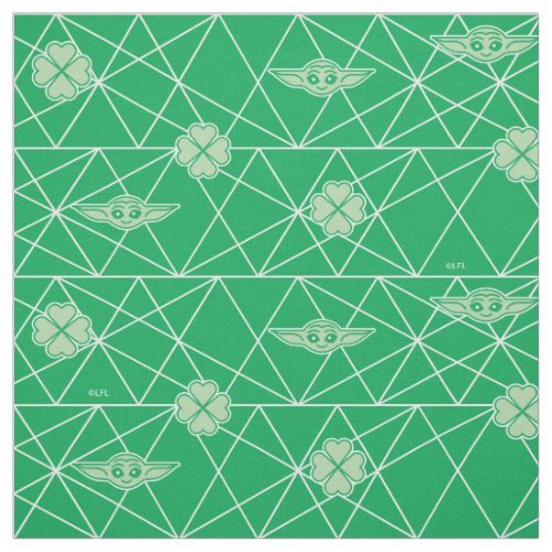 Grogu and Clovers Geometric Pattern Fabric