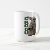 Grogu Character Name Graphic Coffee Mug (Front Right)