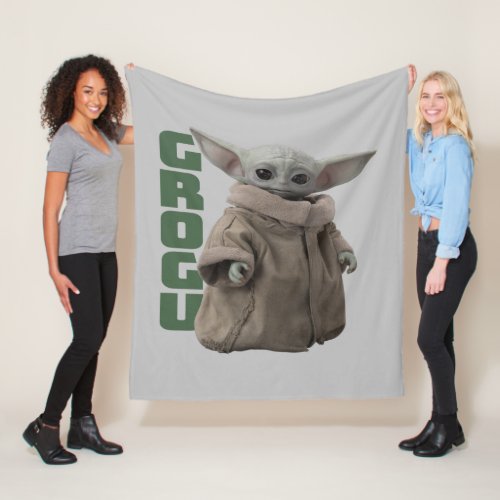 Grogu Character Name Graphic Fleece Blanket