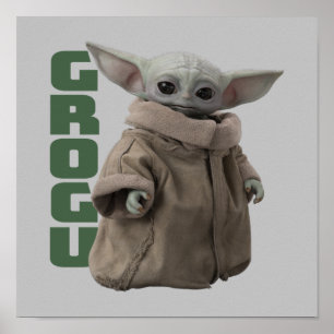 Grogu Character Name Graphic Poster