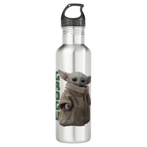 Grogu Character Name Graphic Stainless Steel Water Bottle