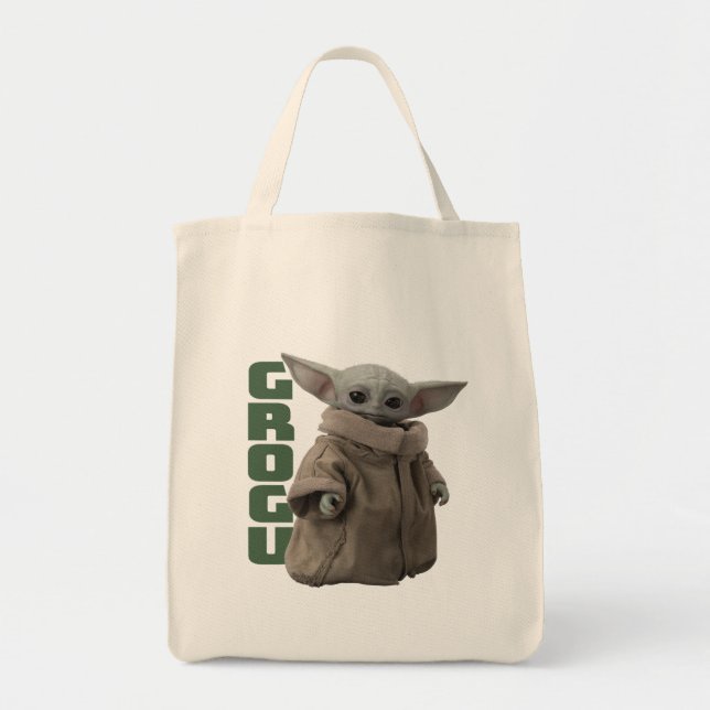 Grogu Character Name Graphic Tote Bag (Front)