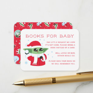 Grogu Christmas Baby Shower Books for Baby Enclosure Card