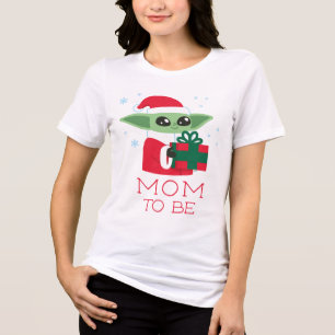 Grogu Christmas Baby Shower Mom to Be Tri-Blend Shirt