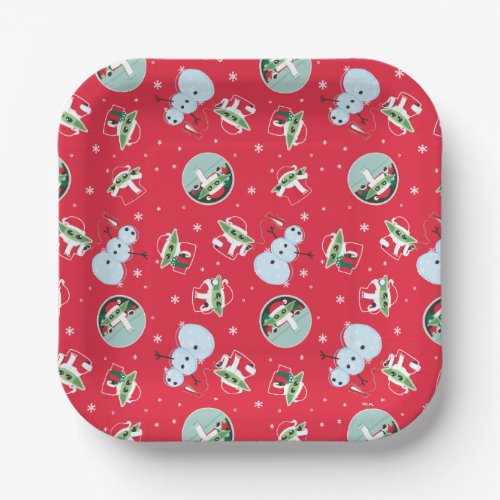 Grogu Christmas Baby Shower Paper Plates