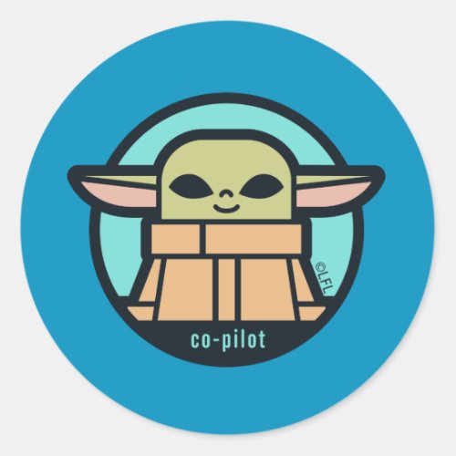 Grogu Co_Pilot Icon Classic Round Sticker