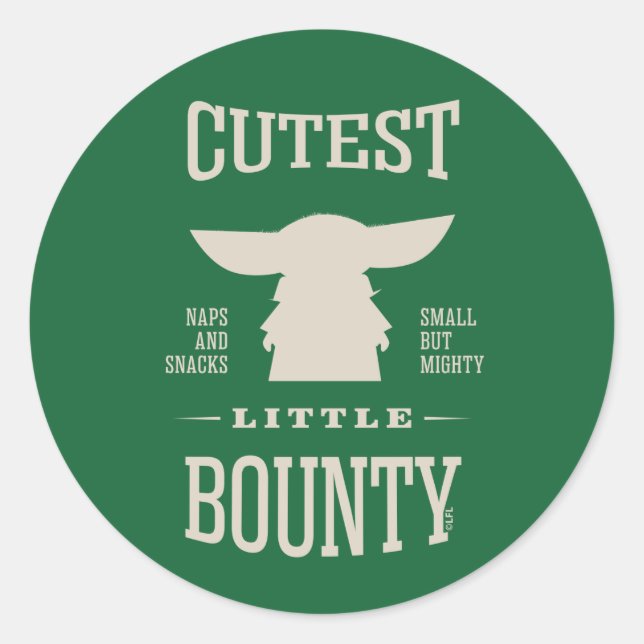 Grogu - Cutest Little Bounty Classic Round Sticker (Front)