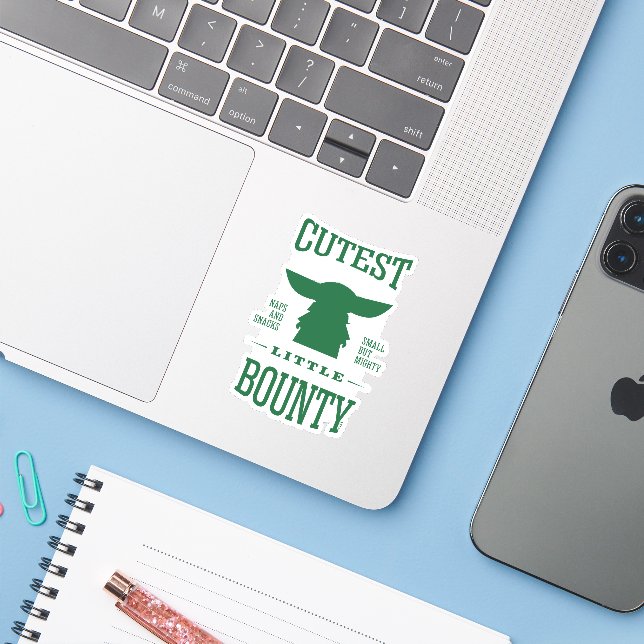 Grogu - Cutest Little Bounty Sticker (Laptop w/ iPhone)