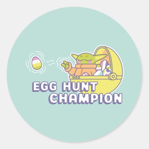 Grogu Egg Hunt Champion Classic Round Sticker