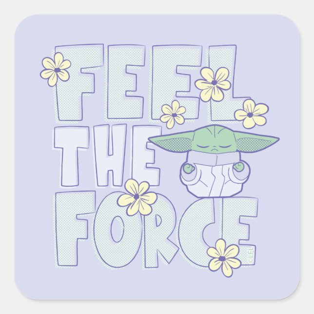 Grogu | Feel the Force Square Sticker (Front)