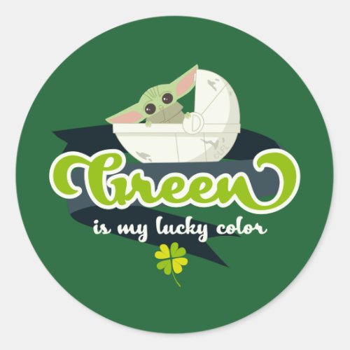 Grogu Green is my Lucky Color Classic Round Sticker