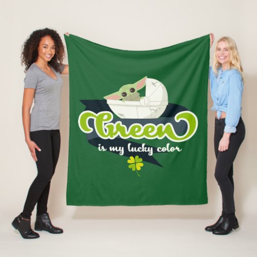 Grogu Green is my Lucky Color Fleece Blanket
