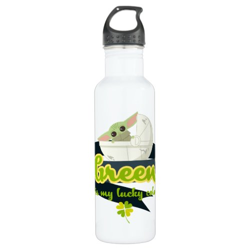 Grogu Green is my Lucky Color Stainless Steel Water Bottle