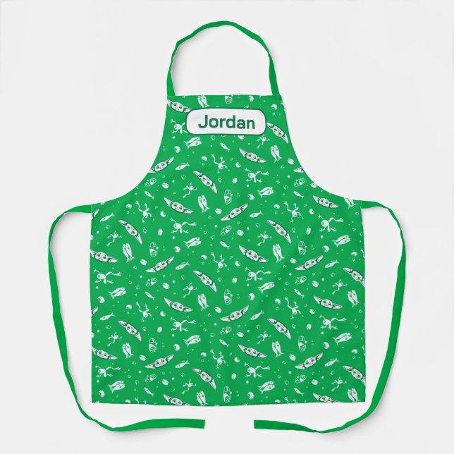 Grogu Green Snacks Pattern Apron (Front)