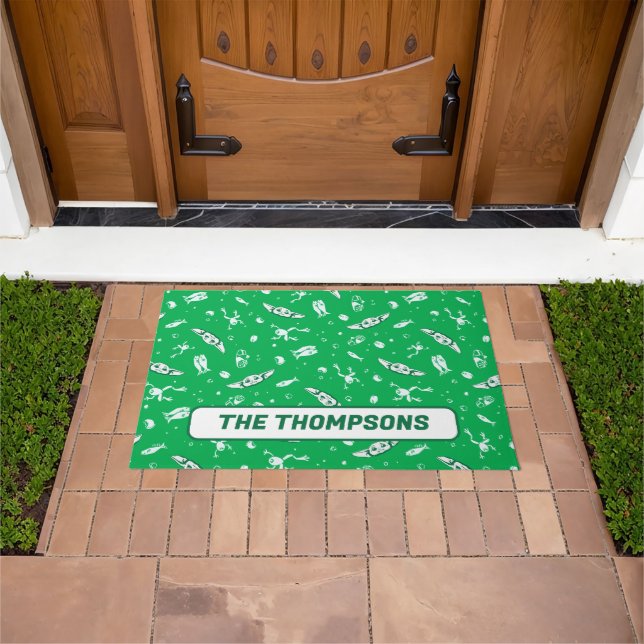 Grogu Green Snacks Pattern Doormat (Outdoor)