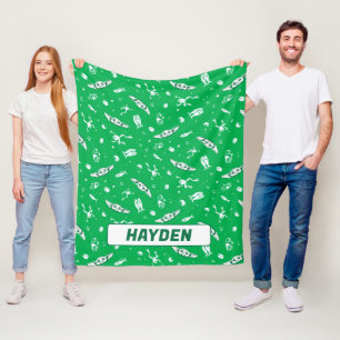 Grogu Green Snacks Pattern Fleece Blanket