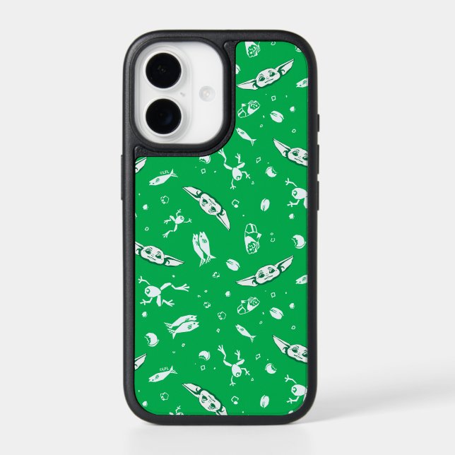 Grogu Green Snacks Pattern Otterbox iPhone Case (Back)