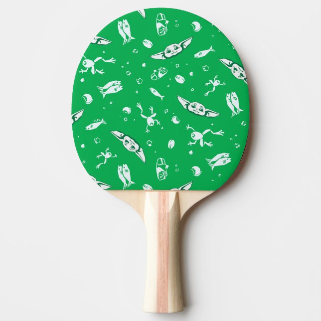 Grogu Green Snacks Pattern Ping Pong Paddle (Front)