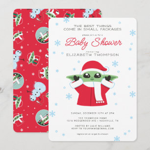 Grogu Holiday Christmas Baby Shower Invitation