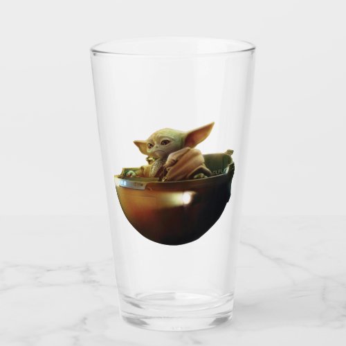 Grogu in Hover Pram Illustration Glass