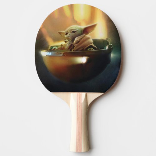 Grogu in Hover Pram Illustration Ping Pong Paddle