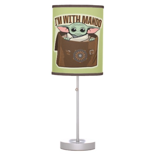 Grogu in Satchel Im With Mando Cartoon Table Lamp