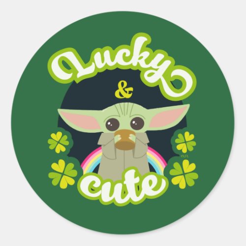 Grogu Lucky  Cute Classic Round Sticker