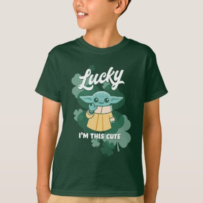 Grogu &quot;Lucky I&#39;m This Cute&quot; T-Shirt