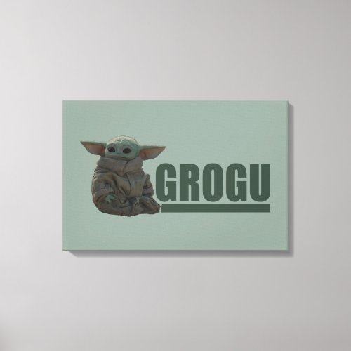 Grogu Name Graphic Canvas Print