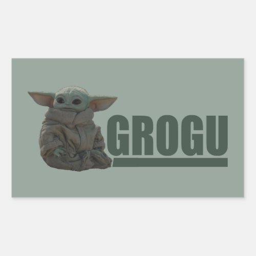 Grogu Name Graphic Rectangular Sticker