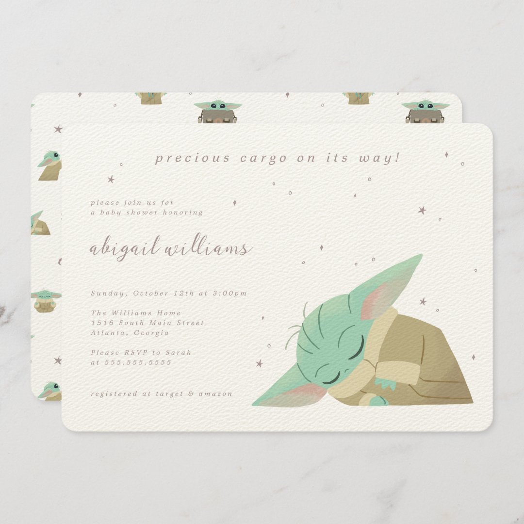 Grogu Precious Cargo on its Way Baby Shower Invitation Zazzle