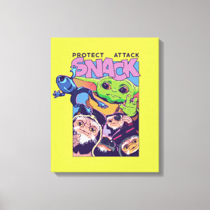 Grogu - Protect. Attack. SNACK! Canvas Print