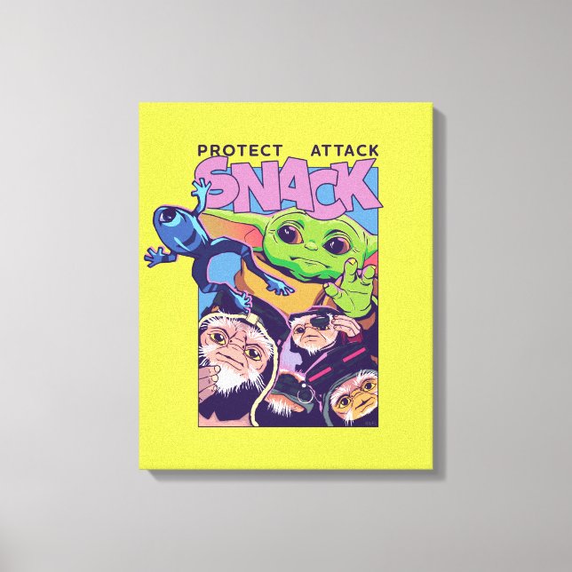 Grogu - Protect. Attack. SNACK! Canvas Print (Front)