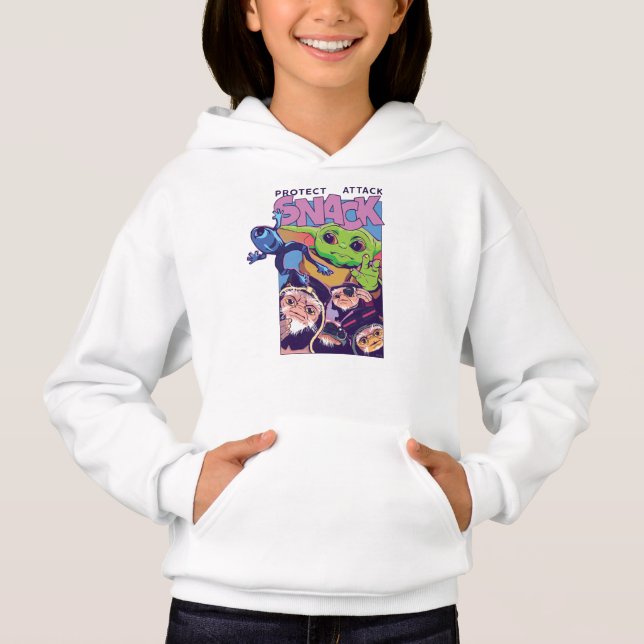 Grogu - Protect. Attack. SNACK! Hoodie (Front)