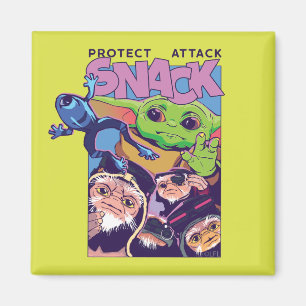 Grogu - Protect. Attack. SNACK! Magnet