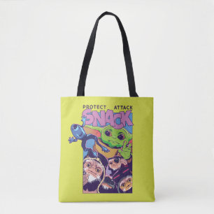 Grogu - Protect. Attack. SNACK! Tote Bag