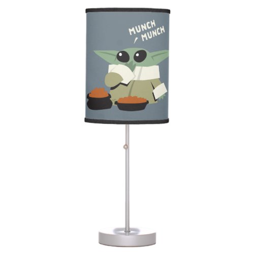 Grogu Snacking Cartoon Illustration Table Lamp