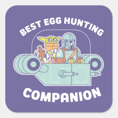 Grogu  The Mandalorian Best Egg Hunting Companion Square Sticker