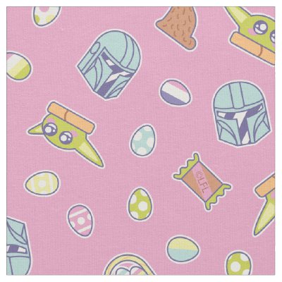 Grogu &amp; The Mandalorian Easter Toss Pattern Fabric
