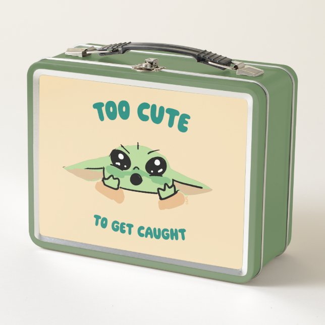 Grogu - Too Cute To Get Caught Metal Lunch Box (Front)