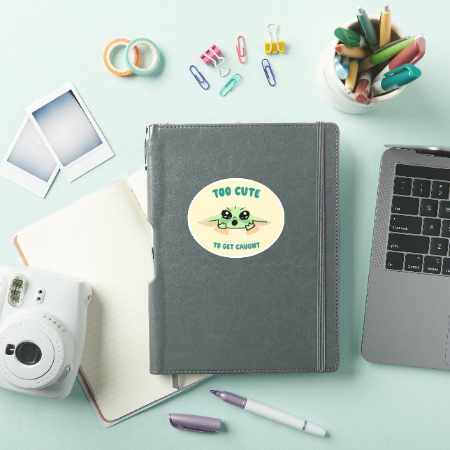Grogu - Too Cute To Get Caught Sticker (iPad Cover)
