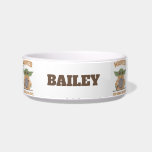 Grogu - Wanted: For Being Too Cute Bowl<br><div class="desc">This playful design features the adorable Grogu wearing his mudhorn shield, paired with bold, friendly lettering that makes the joke impossible to miss. With soft earthy tones and a charming cartoon illustration style, this artwork perfectly captures that sweet-but-mighty personality fans love. The simple, graphic layout makes it ideal for apparel,...</div>