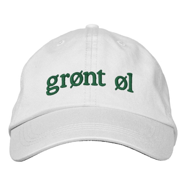 Grønt øl embroidered baseball hat (Front)