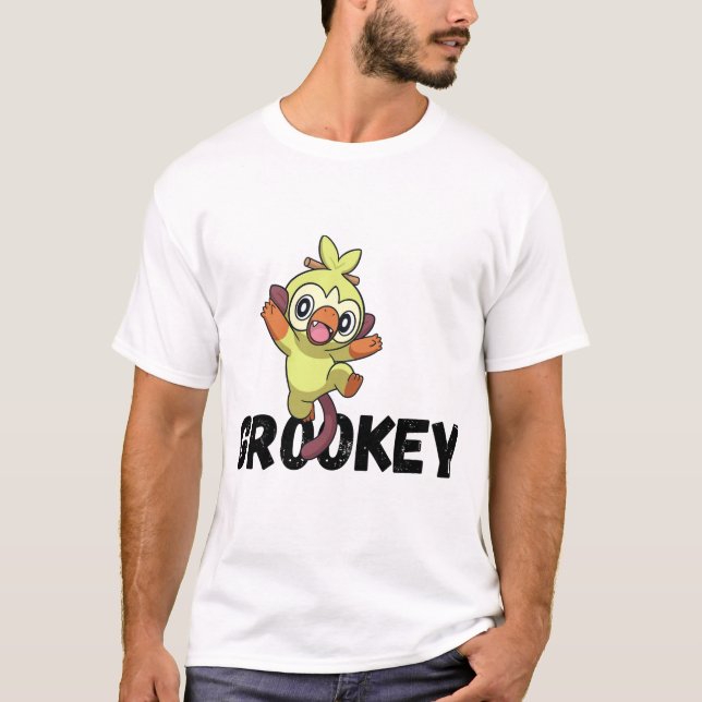 Grookey Energy: Grass-Type Pokémon Vibes T-shirt (Front)